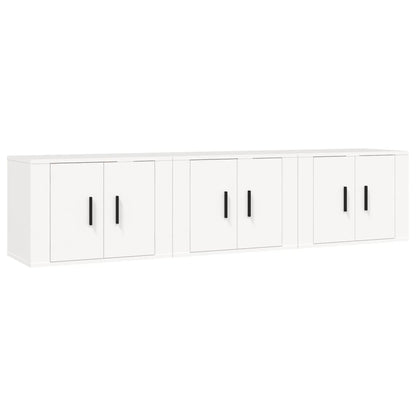 Mobili Porta TV a Parete 3 pz Bianco 57x34,5x40 cm