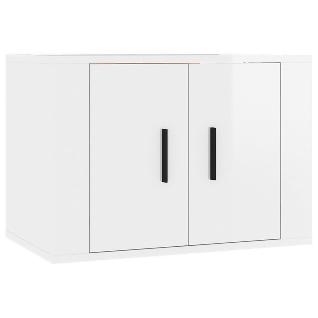 Mobili Porta TV a Parete 3 pz Bianco Lucido 57x34,5x40 cm
