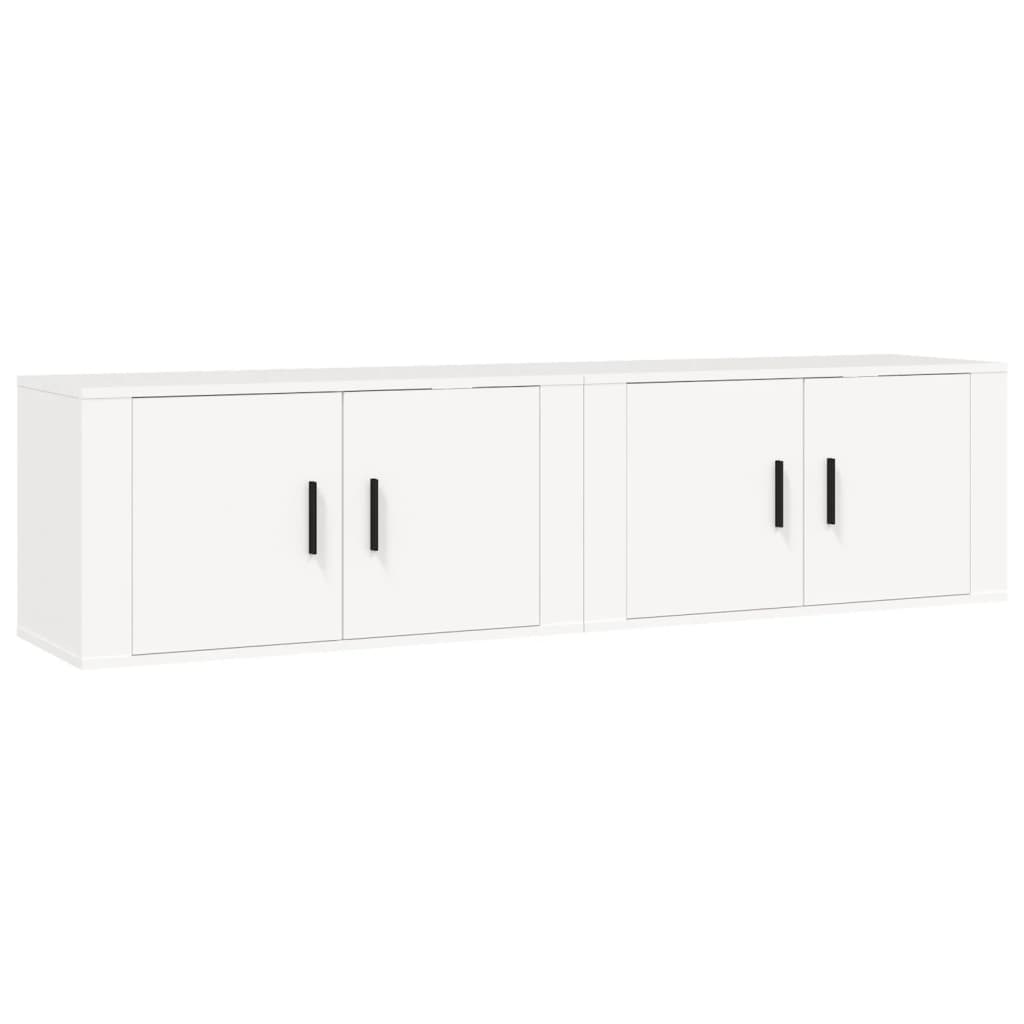 Mobili Porta TV a Parete 2 pz Bianco 80x34,5x40 cm