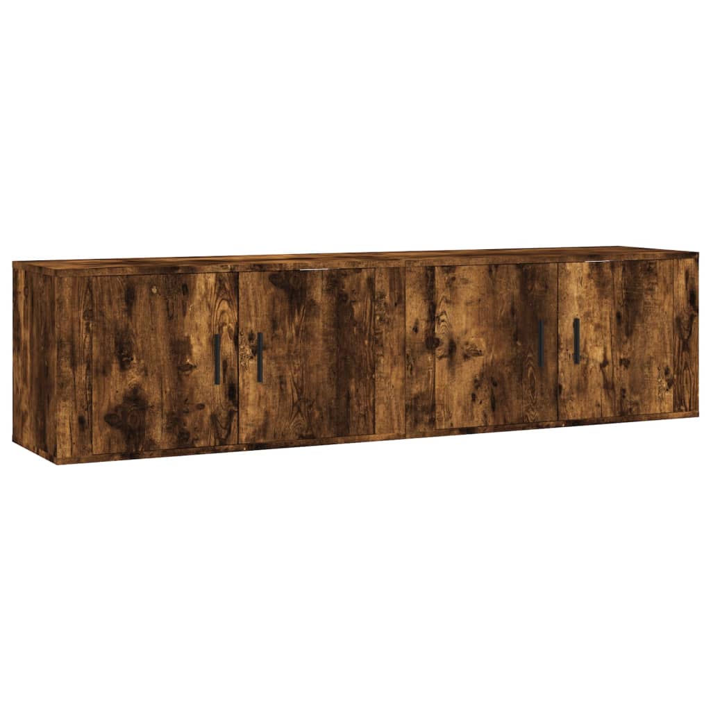 Mobili Porta TV a Parete 2 pz Rovere Fumo 80x34,5x40 cm