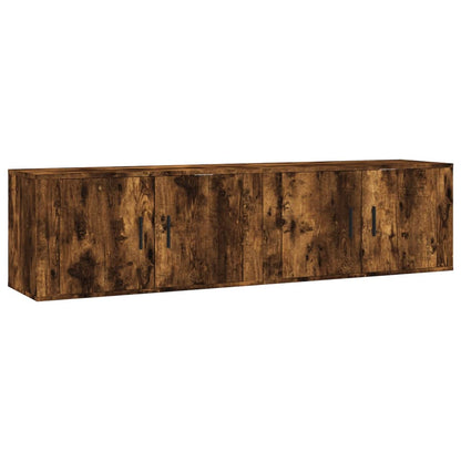 Mobili Porta TV a Parete 2 pz Rovere Fumo 80x34,5x40 cm