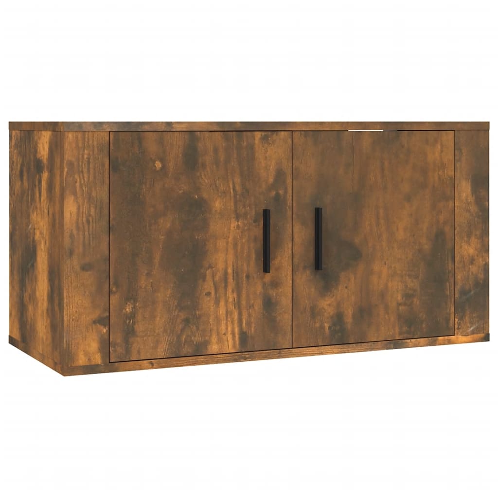 Mobili Porta TV a Parete 2 pz Rovere Fumo 80x34,5x40 cm