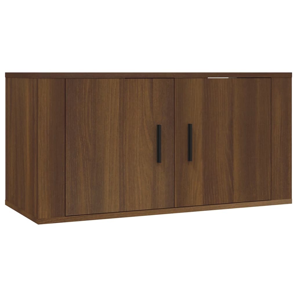 Mobili Porta TV a Parete 2 pz Rovere Marrone 80x34,5x40 cm