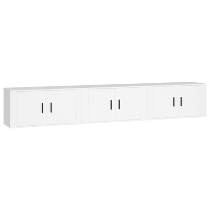Mobili Porta TV a Parete 3 pz Bianco 80x34,5x40 cm