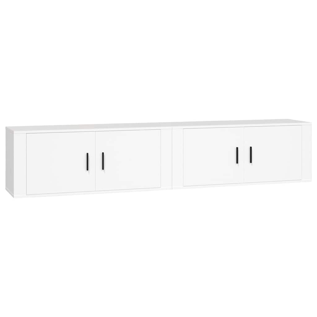 Mobili Porta TV a Parete 2 pz Bianco 100x34,5x40 cm