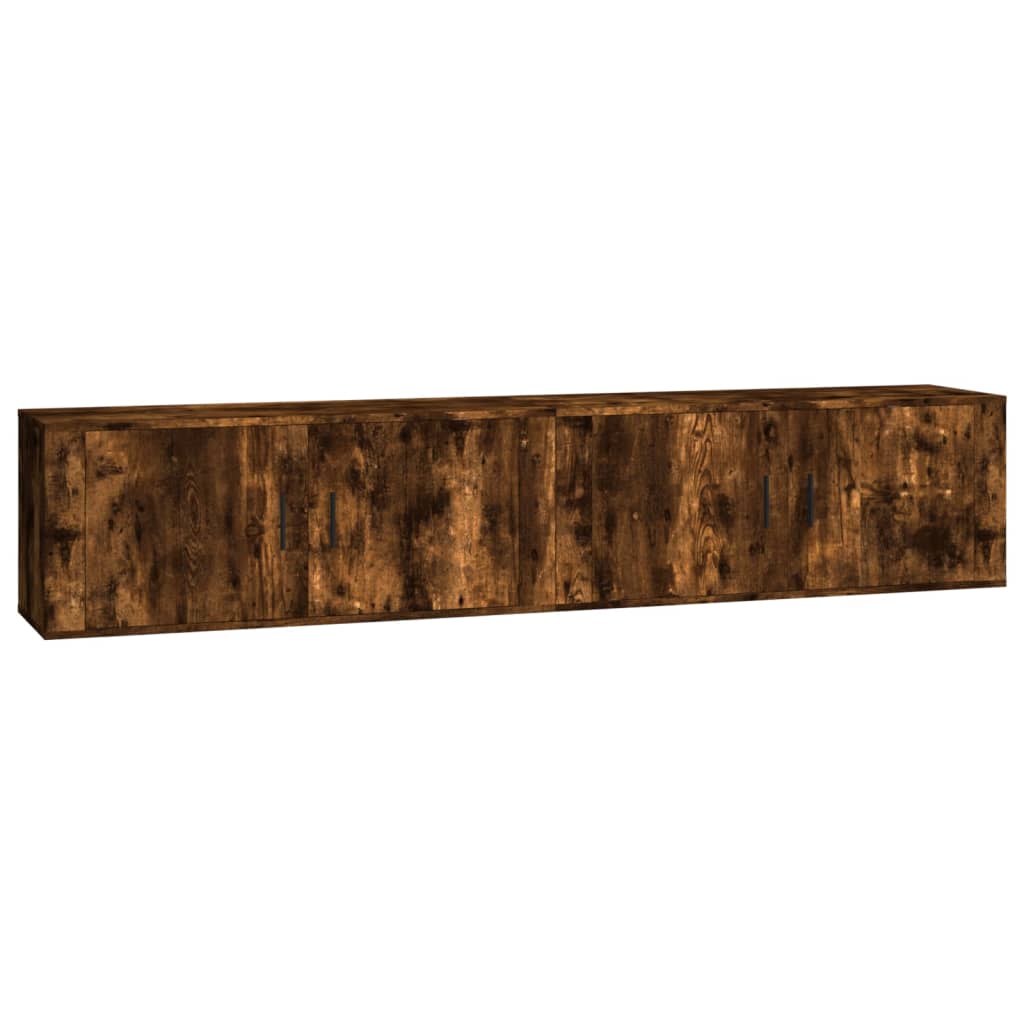 Mobili Porta TV a Parete 2 pz Rovere Fumo 100x34,5x40 cm
