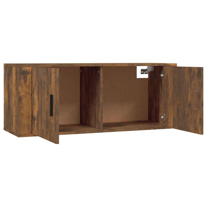 Mobili Porta TV a Parete 2 pz Rovere Fumo 100x34,5x40 cm