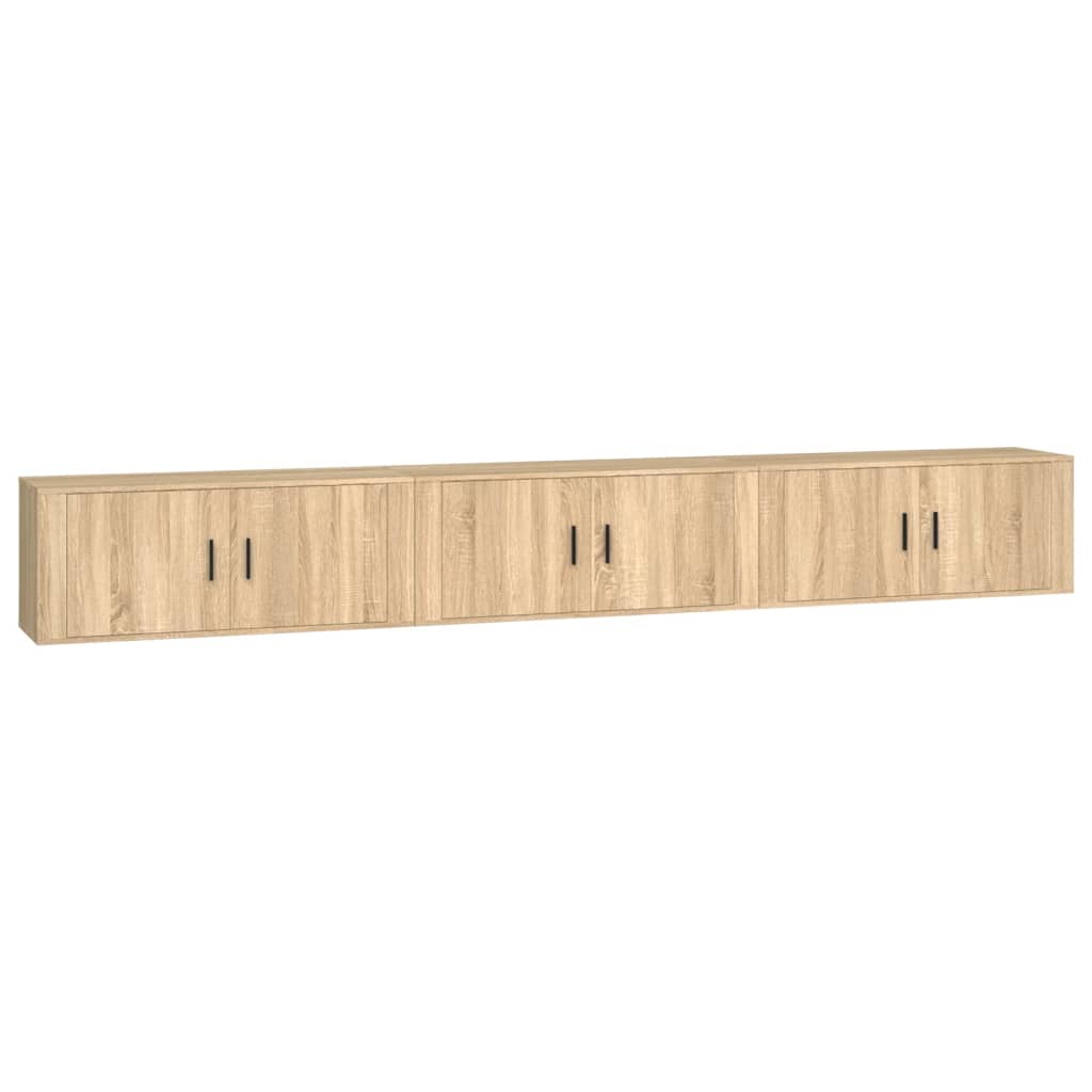 Mobili Porta TV a Parete 3 pz Rovere Sonoma 100x34,5x40 cm