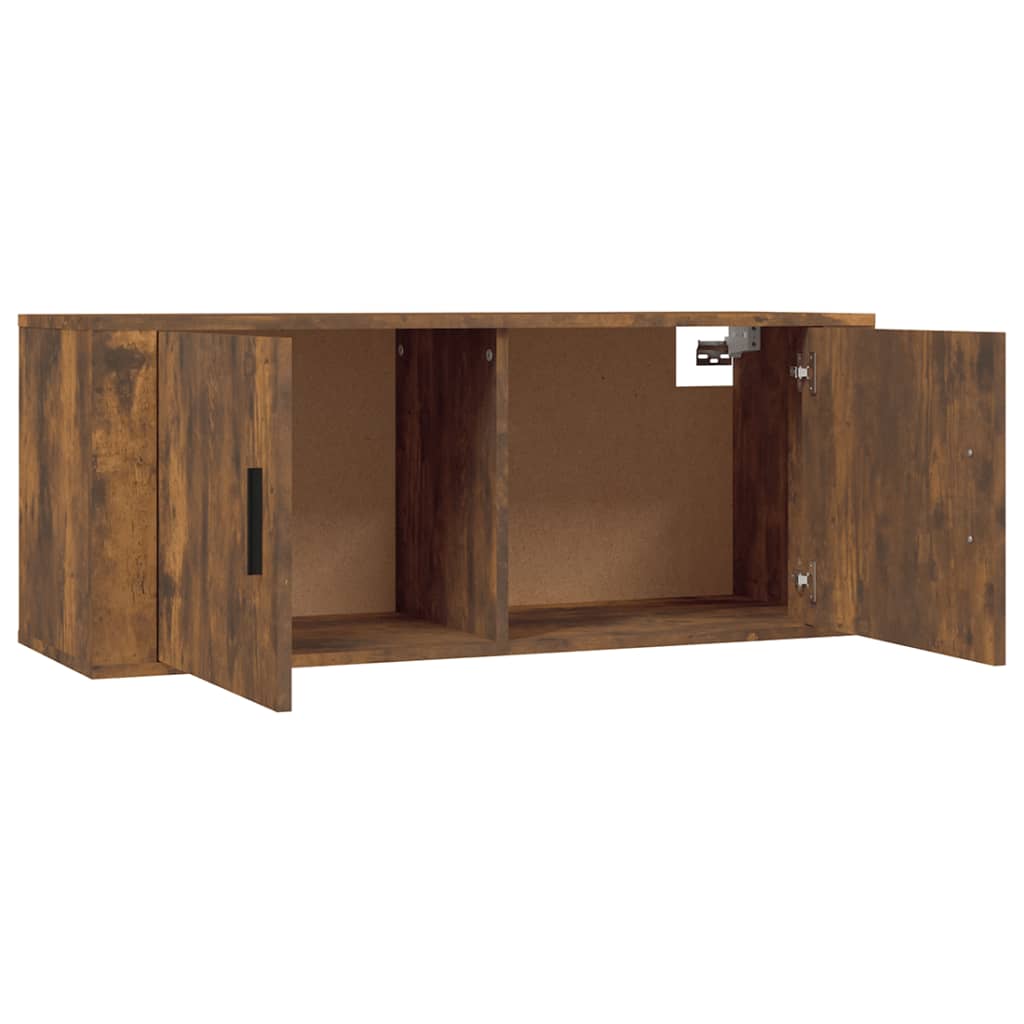 Mobili Porta TV a Parete 3 pz Rovere Fumo 100x34,5x40 cm