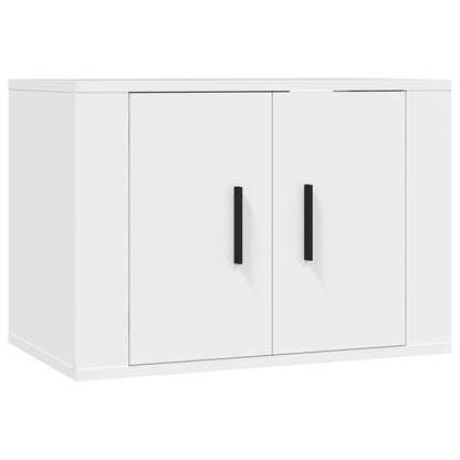 Set di Mobili Porta TV 2 pz Bianco in Legno Multistrato