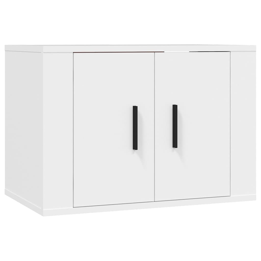 Set di Mobili Porta TV 2 pz Bianco in Legno Multistrato