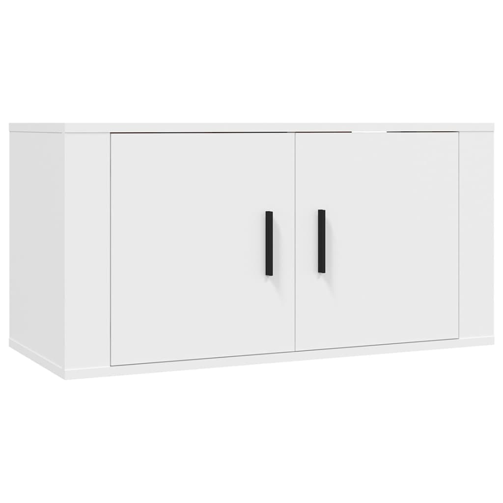 Set di Mobili Porta TV 2 pz Bianco in Legno Multistrato