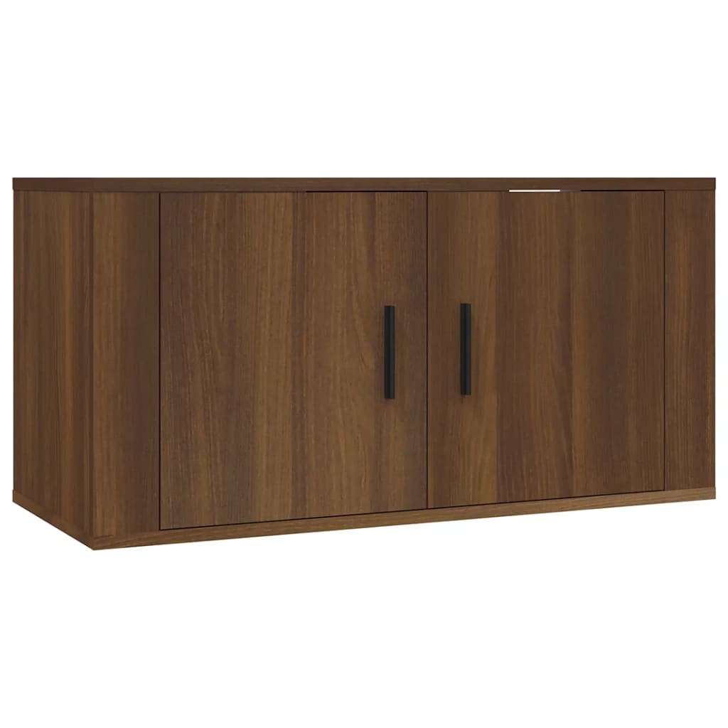 Set Mobili Porta TV 6 pz Rovere Marrone in Legno Multistrato