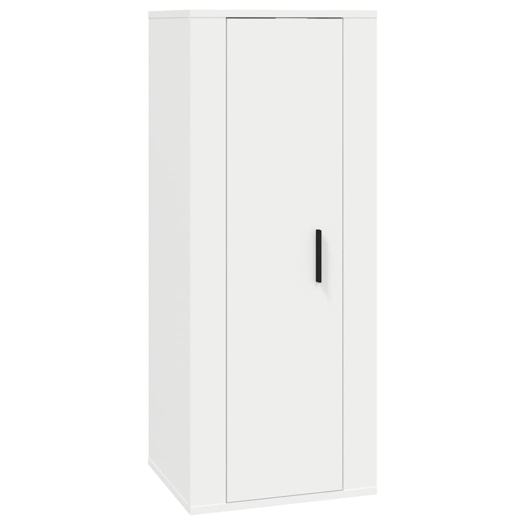 Set Mobili Porta TV 8pz Bianco in Legno Multistrato