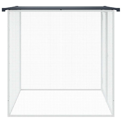 Gabbia Polli con Tetto Antracite 103x98x90 cm Acciaio Zincato