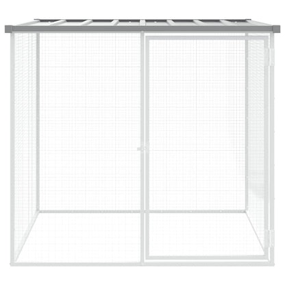 Gabbia Polli Tetto Grigio Chiaro 103x98x90 cm Acciaio Zincato