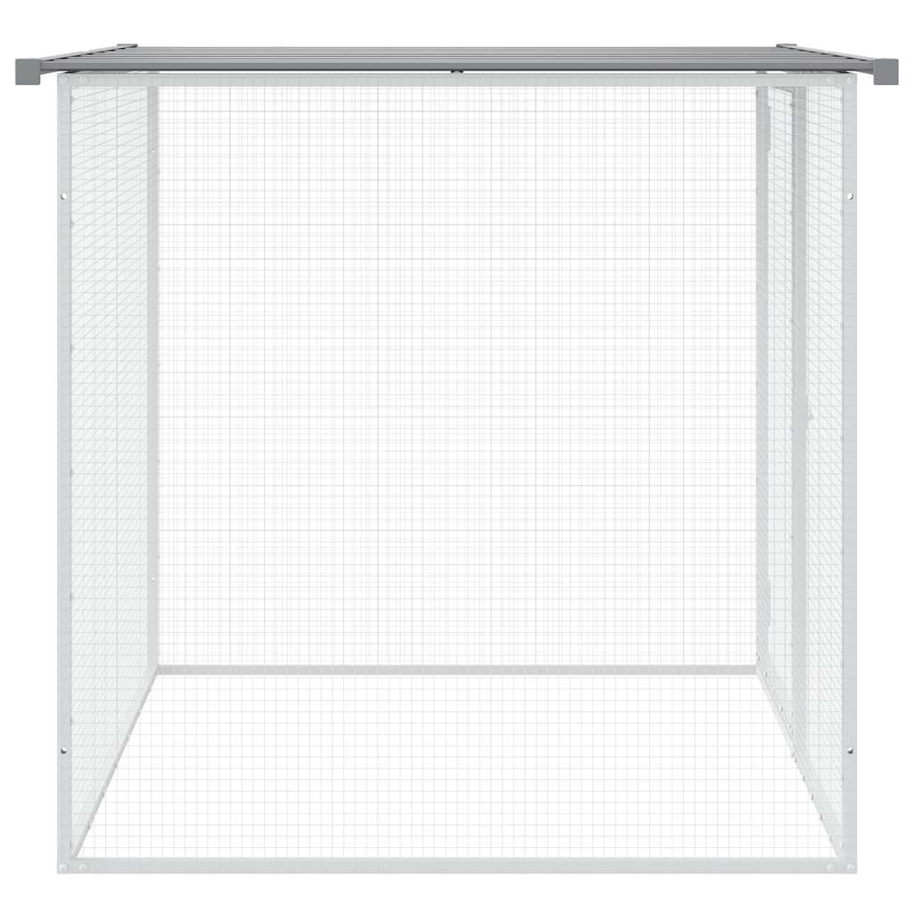Gabbia Polli Tetto Grigio Chiaro 103x98x90 cm Acciaio Zincato