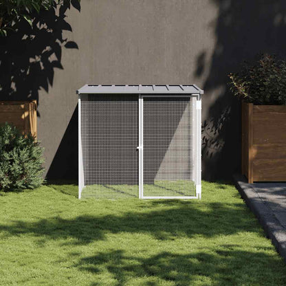 Gabbia Polli Tetto Grigio Chiaro 103x98x90 cm Acciaio Zincato