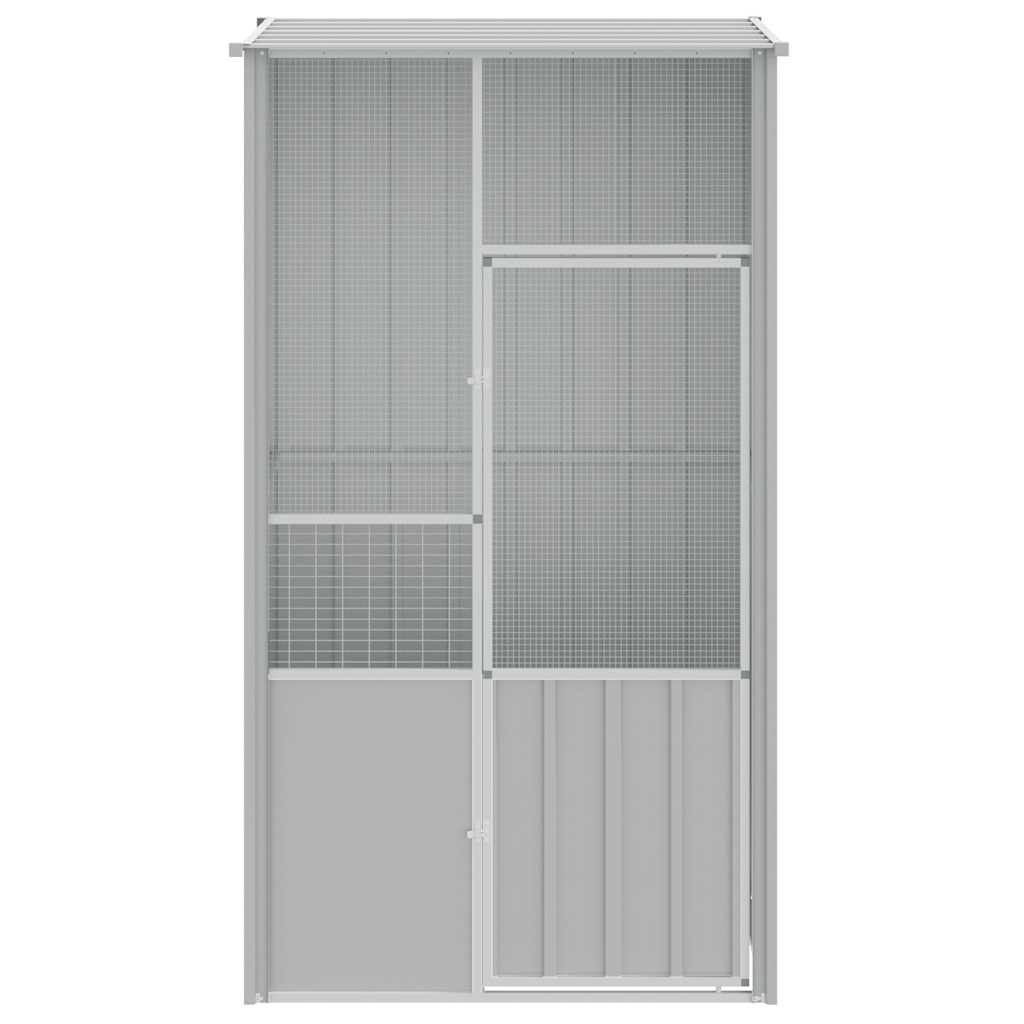 Gabbia per Uccelli Grigia 115x78x200 cm in Acciaio Zincato
