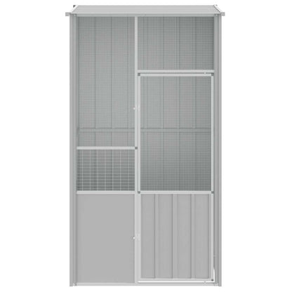 Gabbia per Uccelli Grigia 115x78x200 cm in Acciaio Zincato