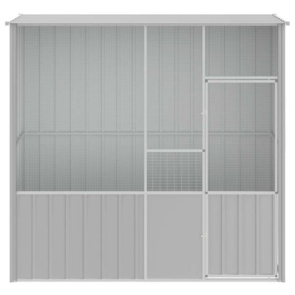 Gabbia per Uccelli Grigia 215x78x200 cm in Acciaio Zincato