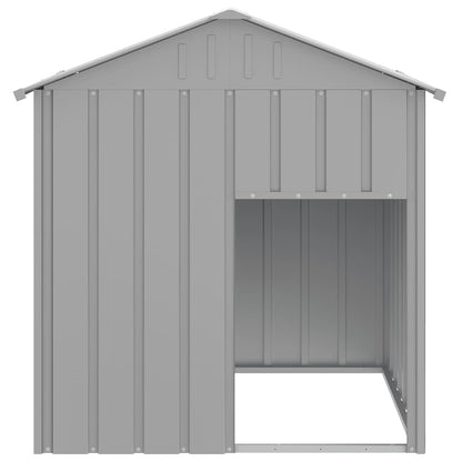 Casetta Cani Tetto Grigio Chiaro 117x103x123 cm Acciaio Zincato