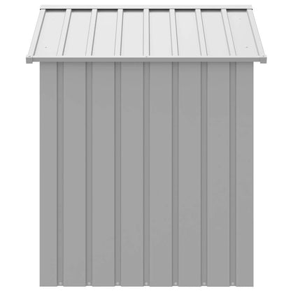 Casetta Cani Tetto Grigio Chiaro 117x103x123 cm Acciaio Zincato