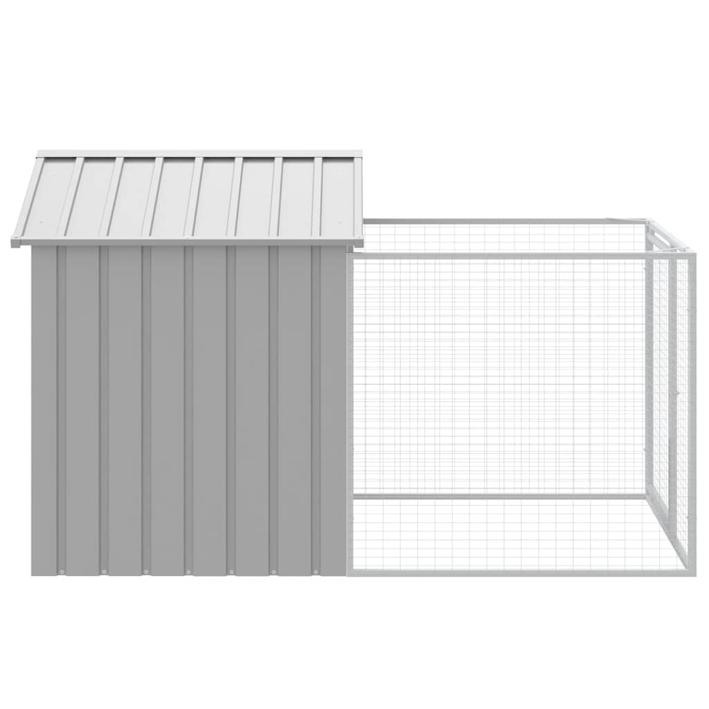 Casetta Cani Corsa Grigio Chiaro 117x201x123 cm Acciaio Zincato