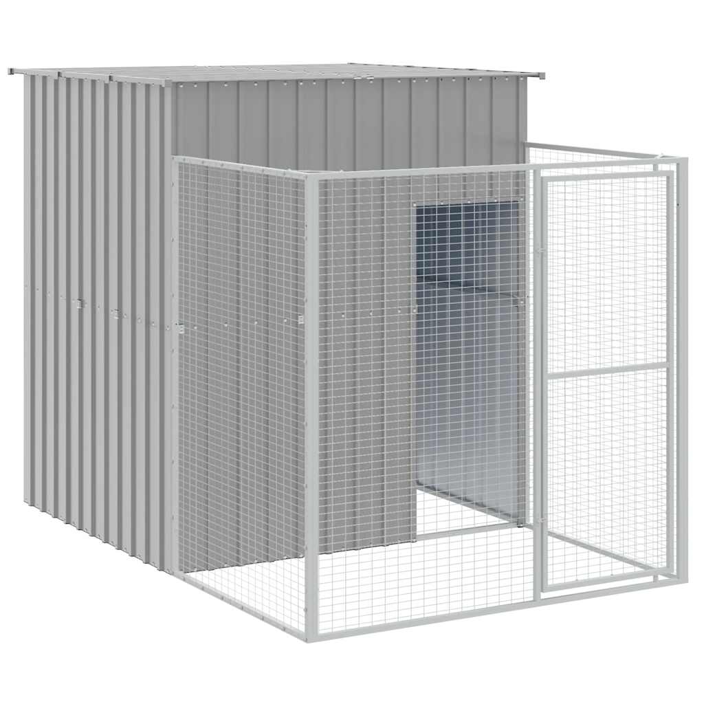Casetta Cani Corsa Grigio Chiaro 165x251x181 cm Acciaio Zincato