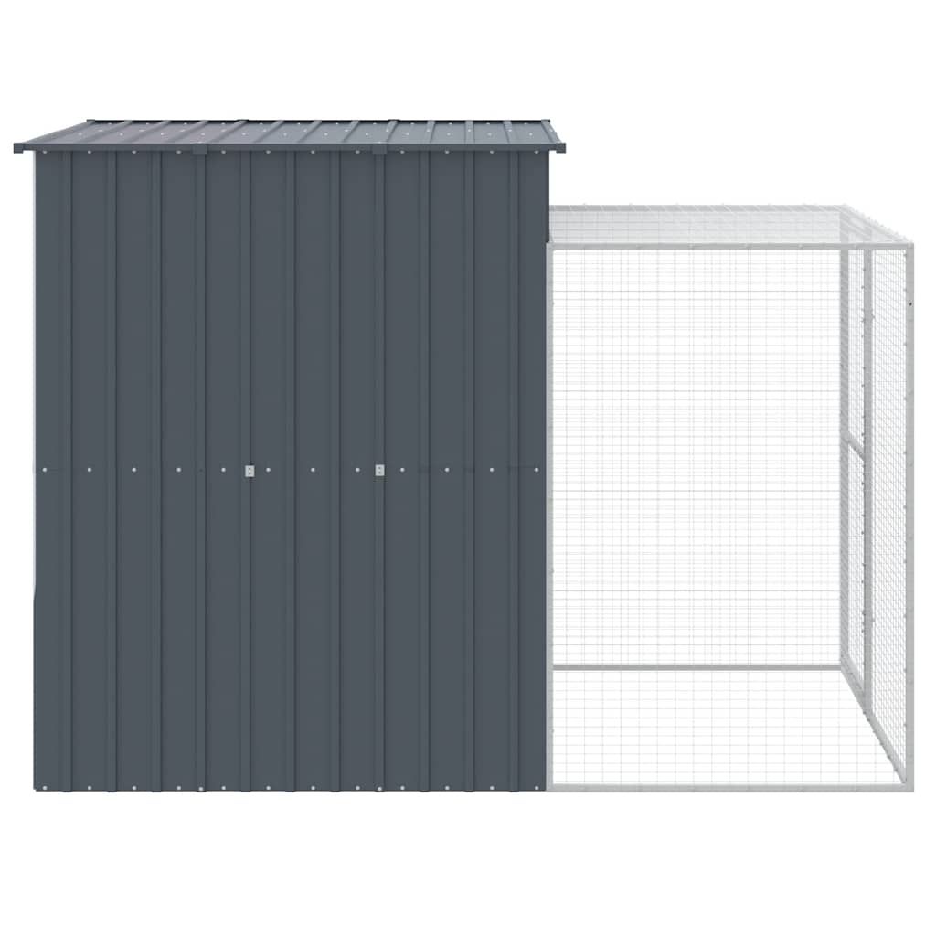 Pollaio con Area Corsa Antracite 165x251x181 cm Acciaio Zincato