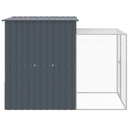 Pollaio con Area Corsa Antracite 165x251x181 cm Acciaio Zincato