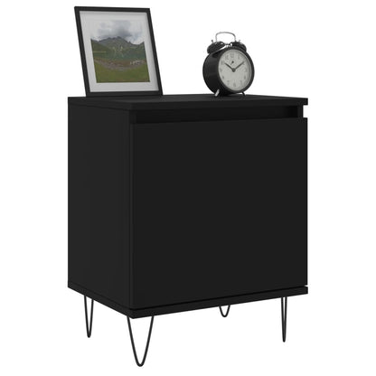 Comodini 2 pz Neri 40x30x50 cm in Legno Multistrato