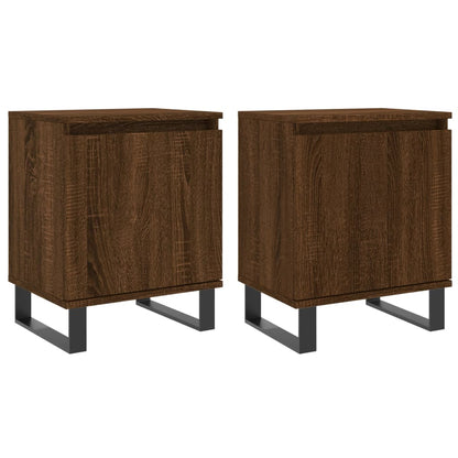 Comodini Rovere Marrone 2 pz 40x30x50 cm in Legno Multistrato