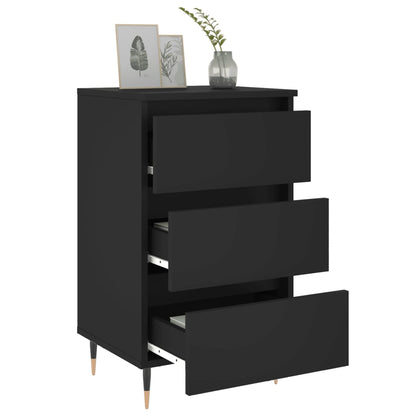 Comodini 2 pz Neri 40x35x69 cm in Legno Multistrato