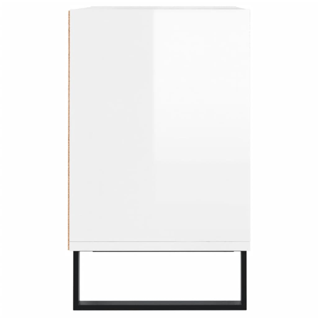 Mobile Porta TV Bianco Lucido 103,5x30x50 cm Legno Multistrato