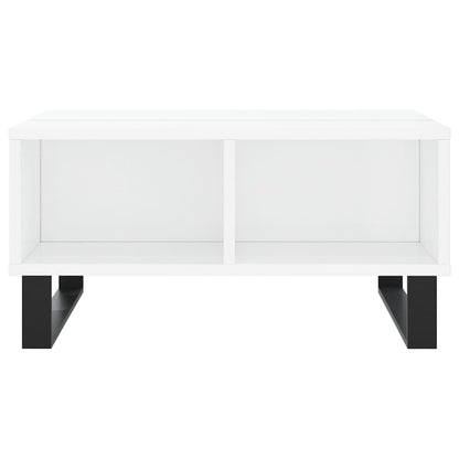 Tavolino da Salotto Bianco Lucido 60x60x30 cm Legno Multistrato