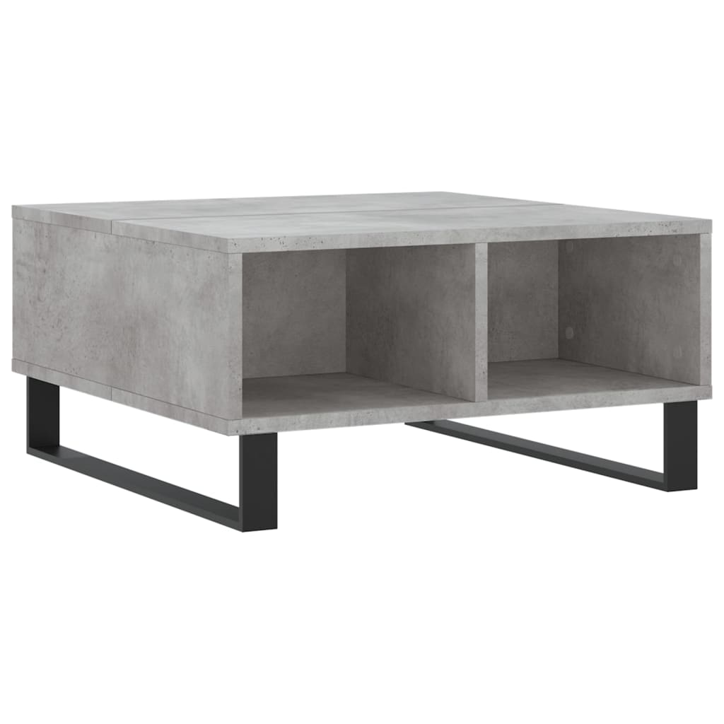 Tavolino da Salotto Grigio Cemento 60x60x30cm Legno Multistrato
