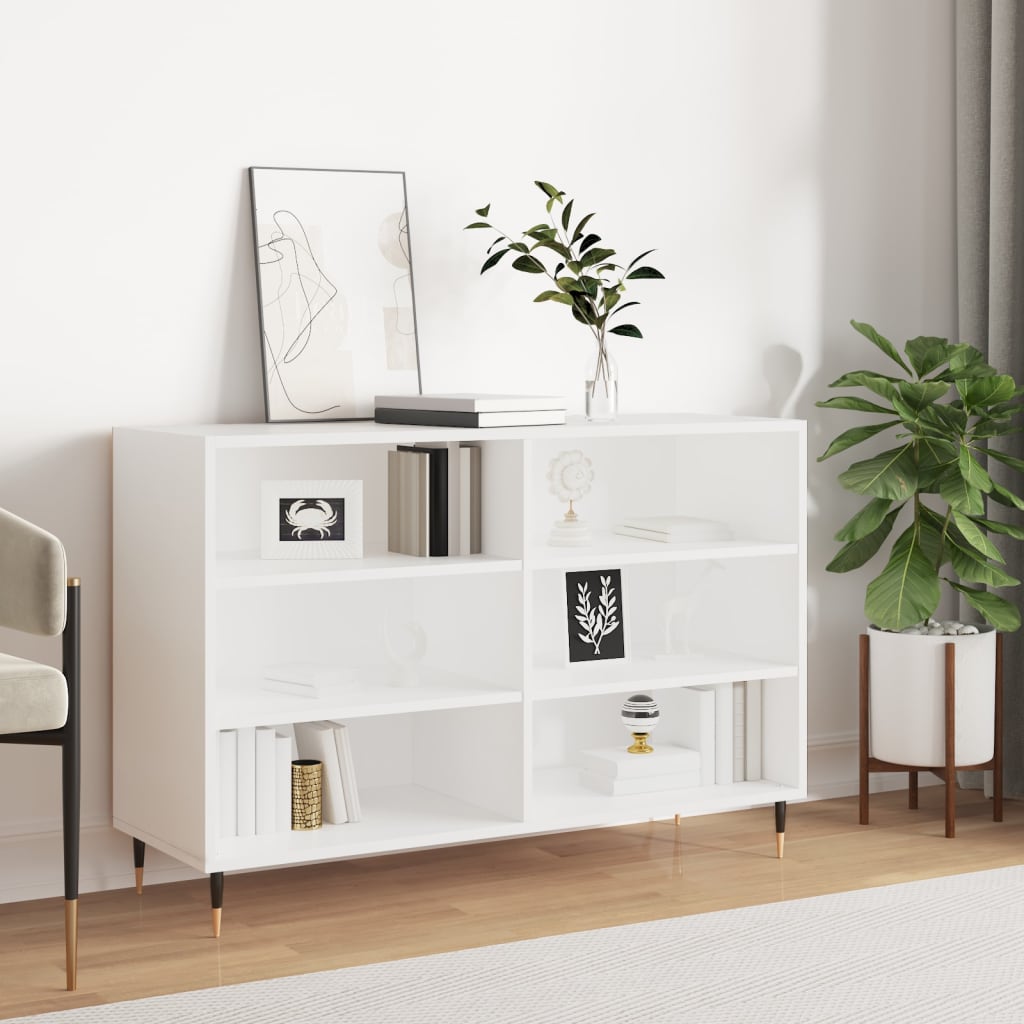 Credenza Bianca 103,5x35x70 cm in Legno Multistrato