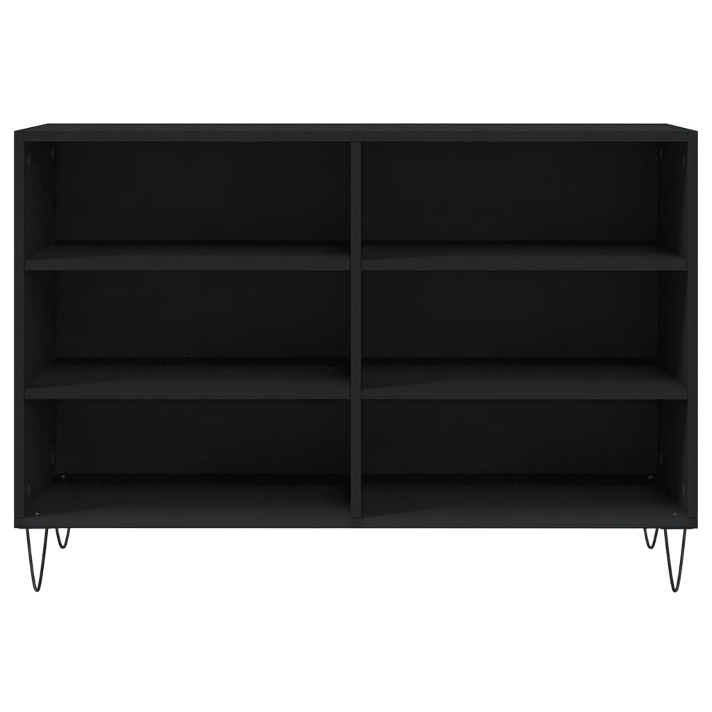 Credenza Nera 103,5x35x70 cm in Legno Multistrato