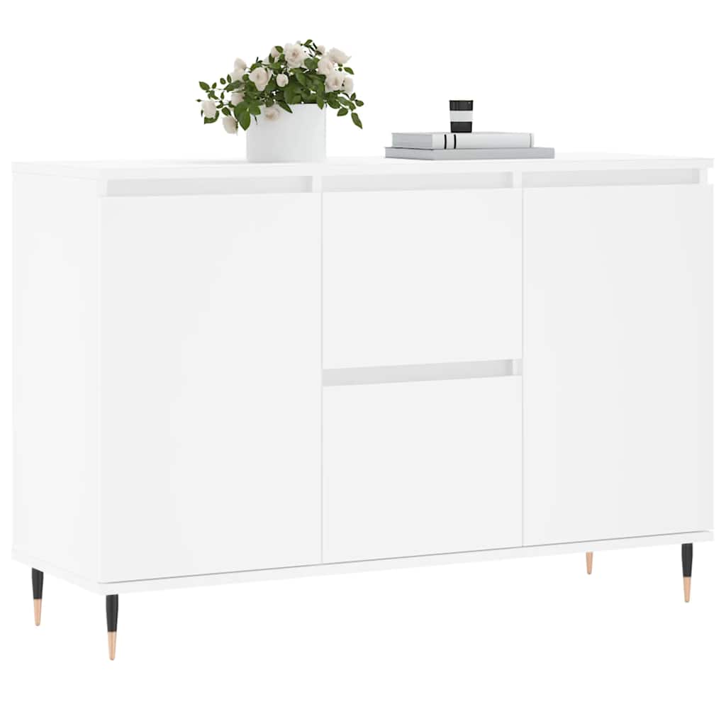 Credenza Bianca 101,5x35x70 cm in Legno Multistrato
