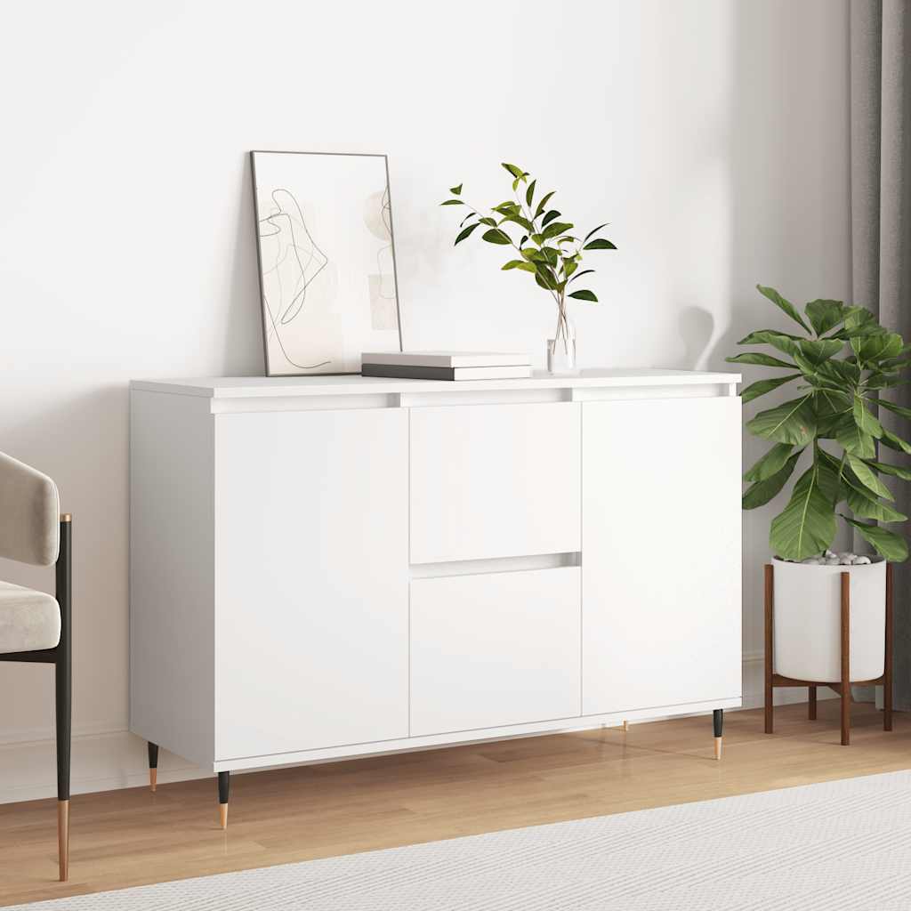 Credenza Bianca 101,5x35x70 cm in Legno Multistrato
