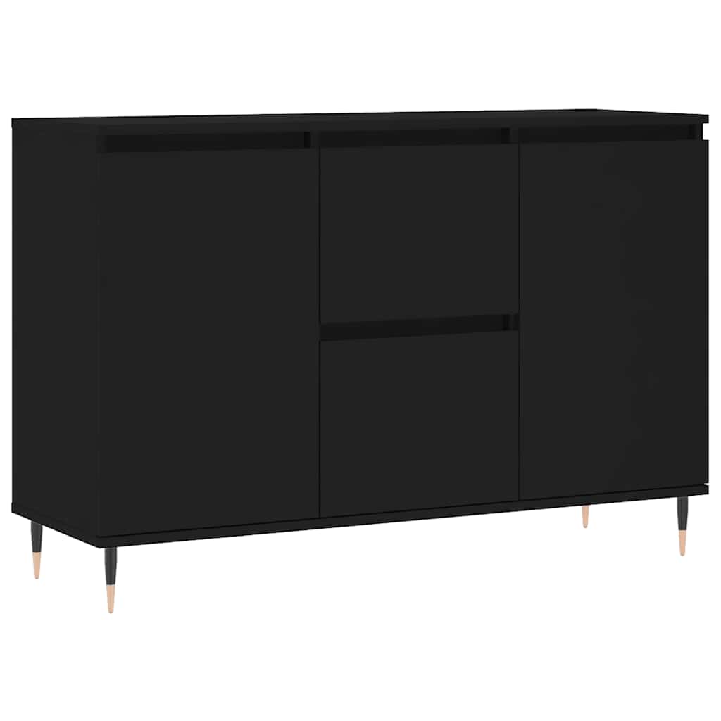 Credenza Nera 101,5x35x70 cm in Legno Multistrato