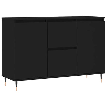 Credenza Nera 101,5x35x70 cm in Legno Multistrato