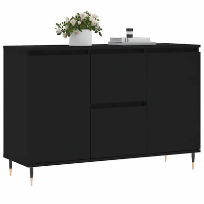 Credenza Nera 101,5x35x70 cm in Legno Multistrato