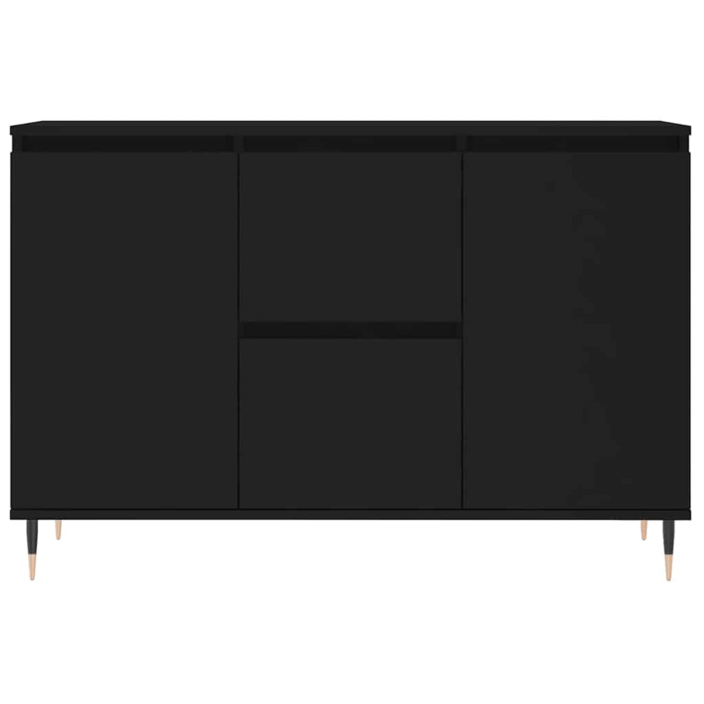 Credenza Nera 101,5x35x70 cm in Legno Multistrato