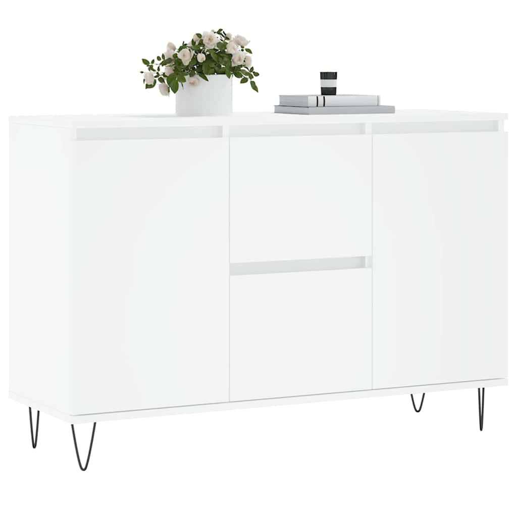 Credenza Bianca 101,5x35x70 cm in Legno Multistrato