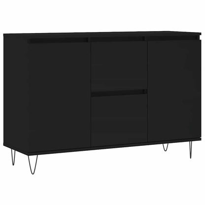 Credenza Nera 101,5x35x70 cm in Legno Multistrato
