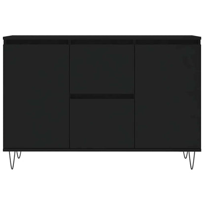 Credenza Nera 101,5x35x70 cm in Legno Multistrato