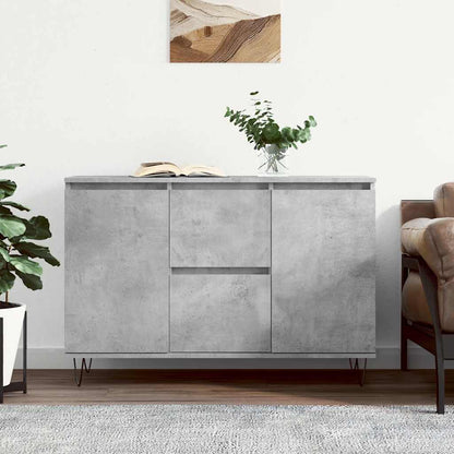 Credenza Grigio Cemento 101,5x35x70 cm in Legno Multistrato