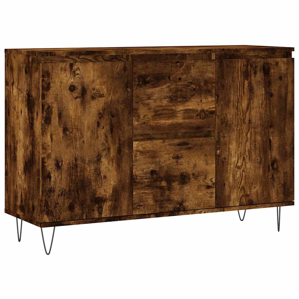 Credenza Rovere Fumo 101,5x35x70 cm in Legno Multistrato